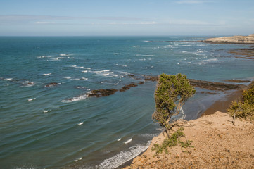 Coastal landscape with cliffs in Patagonia Argentina