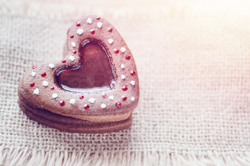 Stacked heart shape cookies isolated Valentine Day