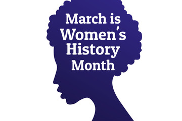 Concept of Women's History Month. Template for background, banner, card, poster with text inscription. Vector EPS10 illustration.