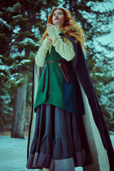 Fototapeta premium walk in a winter forest.