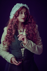 village girl in medieval attire