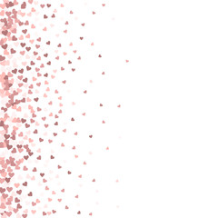 Pink heart love confettis. Valentine's day gradien