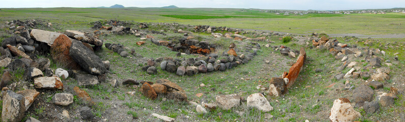 Old burial complex (2nd-1st centuries BC). Shamiram village (named after the Babylonian queen Semiramida). Aragatsotn Region, Armenia.