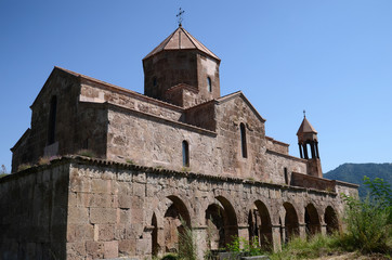 Fototapeta na wymiar Medieval church (6th-7th centuries) in Odzun village. Lori Region, Armenia.