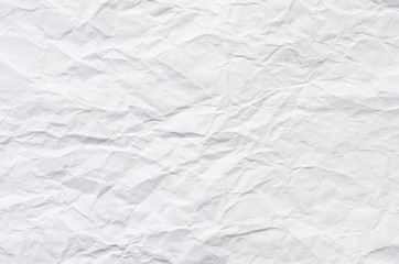 white crumpled paper texture background.	