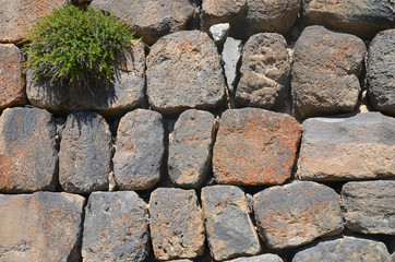 The wall of Hamberd Fortress. Aragatsotn Region, Armenia.