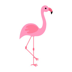 Vintage flamingo, great design for any purposes. Beautiful poster for celebration decoration design. Pink flamingo. Decoration element. Vintage style poster. Wildlife abstract bird.