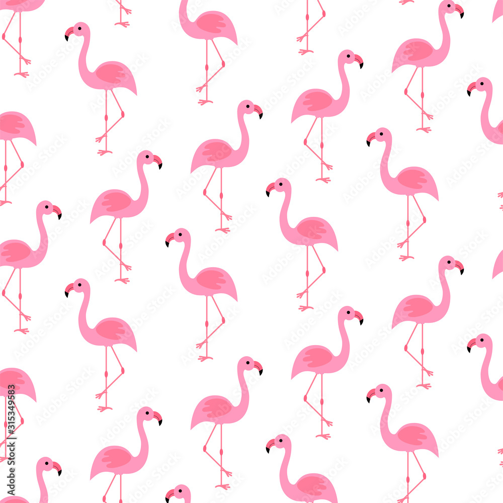 Aufkleber modern design seamless pattern with flamingos for fabric design. tropical summer seamless pattern. s