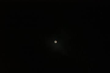 Full moon in the evening sky view