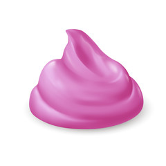 Violet Cream Texture Isolated on White Background. Facial Creme, Foam, Gel or Body Lotion Skincare Icon. Illustration Ice Cream Product Swatch