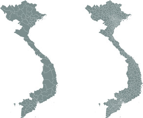 Vector map of Vietnam regions and administrative areas