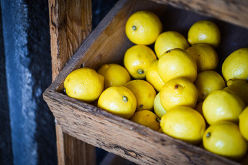 fresh lemons close up view