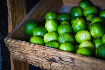 close up view of fresh limes