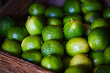 close up view of fresh limes