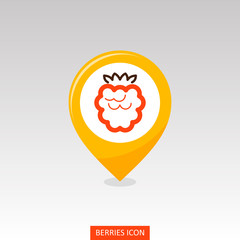Blackberry, raspberry pin map icon