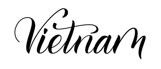 Modern handwritten brush calligraphy Vietnam. Vector illustration.
