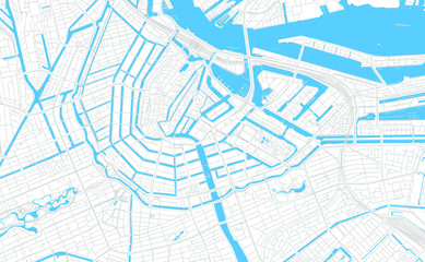 Amsterdam, Netherlands bright vector map