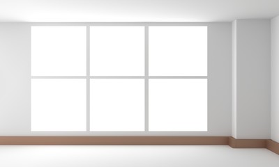 Empty Room Interior White Background. 3d Render Illustration