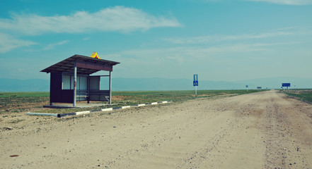 Deserted bus stop
