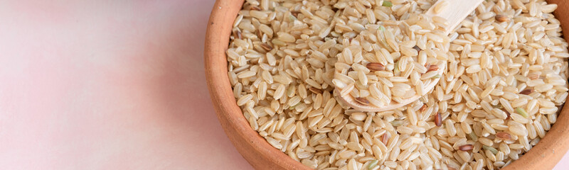 Biological brown rice, whole grain uncooked cereal ingredient