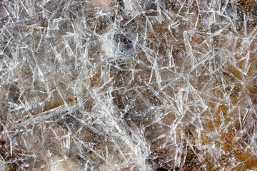 Ice. The frozen water. Winter background.