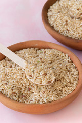 Biological brown rice, whole grain uncooked cereal ingredient
