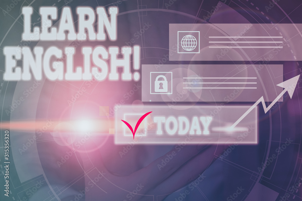 Poster handwriting text writing learn english. conceptual photo gain acquire knowledge in new language by s