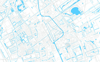 Delft, Netherlands bright vector map
