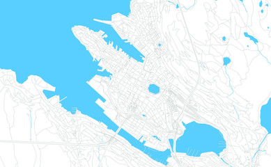 Bergen, Norway bright vector map