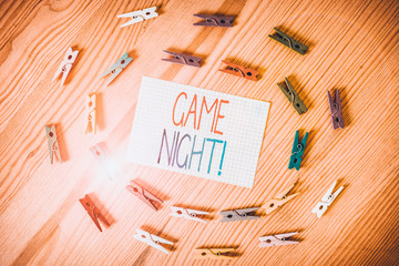 Text sign showing Game Night. Business photo text usually its called on adult play dates like poker...