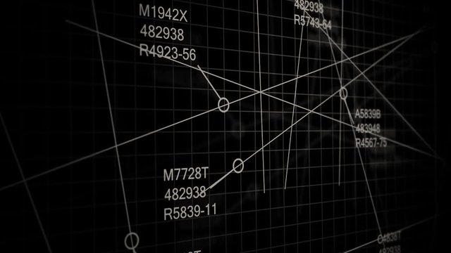 Air Traffic Control Software Tracking Inbound Outbound Flights - Motion Graphics - Black and White Version V2