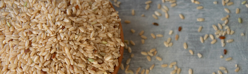 Biological brown rice, whole grain uncooked cereal ingredient