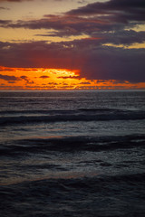 Amazing dark red sunset over the sea