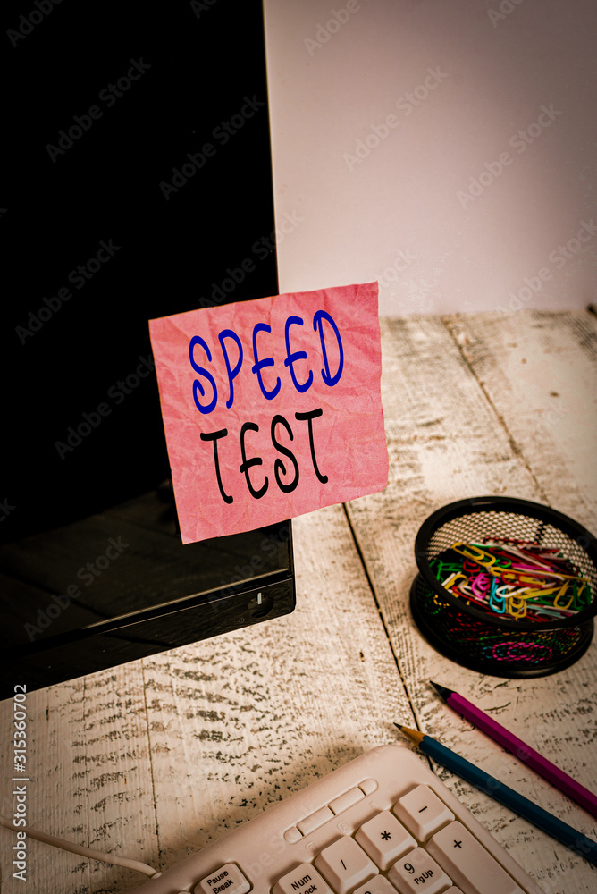 Poster handwriting text writing speed test. conceptual photo psychological test for the maximum speed of pe