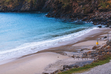 lonely beach at rocks