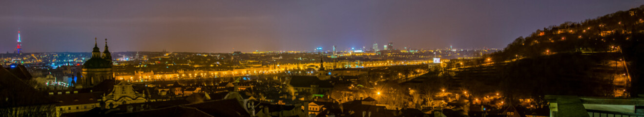 panorama of the city at night