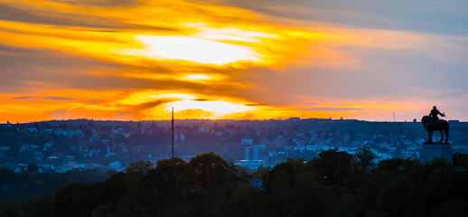 sunset over the city