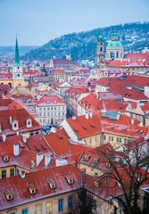 view of prague in winter