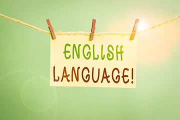 Word writing text English Language. Business photo showcasing third spoken native lang in world...