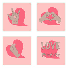 Love hand style concept vector design 