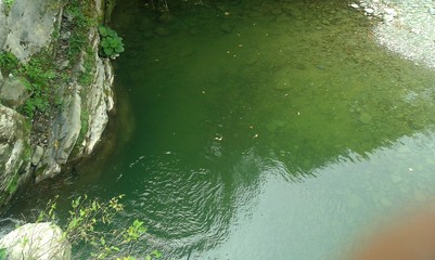 water flowing over rocks