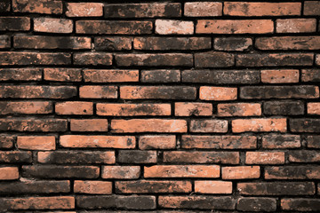 Grunge color texture as brick wall shape on white background (Vector). Use for decoration, aging or old layer