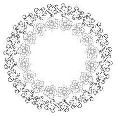 hand drawn frame with flowers