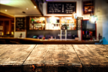 desk of free space and bar interior 