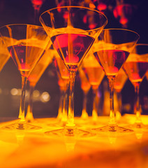 glass with martini in bar