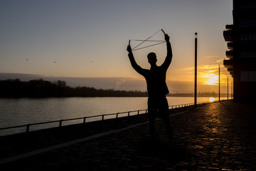 Silhouette eines Rope Skippers