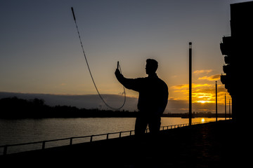 Silhouette eines Rope Skippers