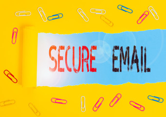 Handwriting text Secure Email. Conceptual photo protect the email content from being read by...