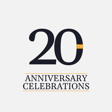 20 Years Anniversary Celebrations Vector Template Design Illustration