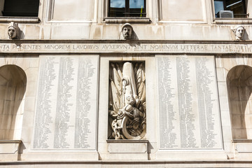 Padova, Italy. Beautiful architecture of Palazzo Moroni, Comune di Padova.